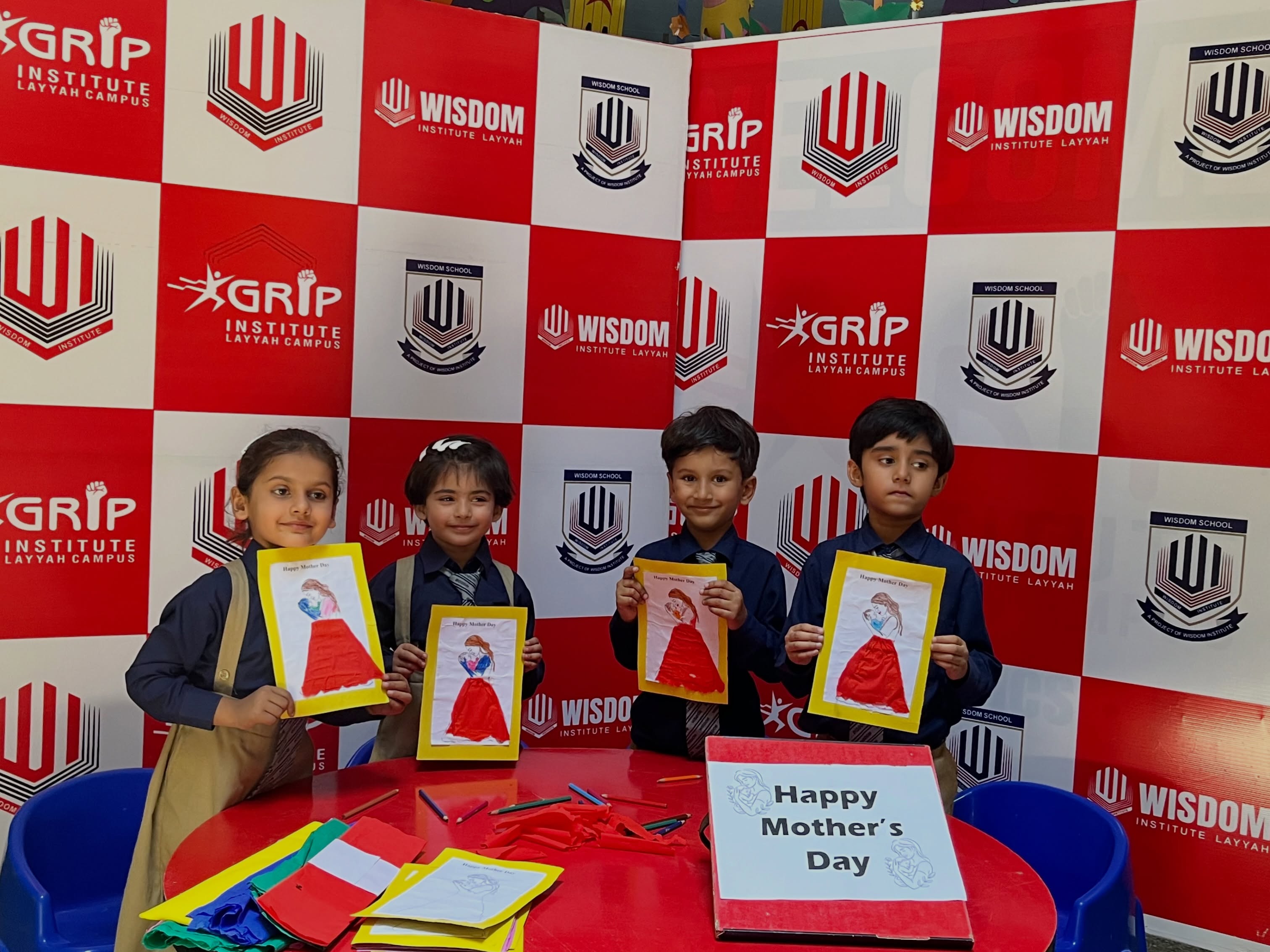 Wisdom School students with their Mother's Day cards